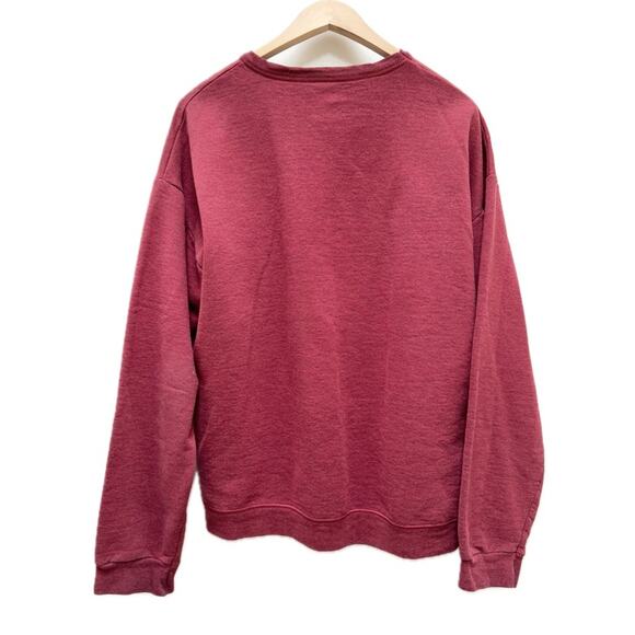 Burgundy Crew Neck Pullover Sweatshirt - Picture 2 of 7